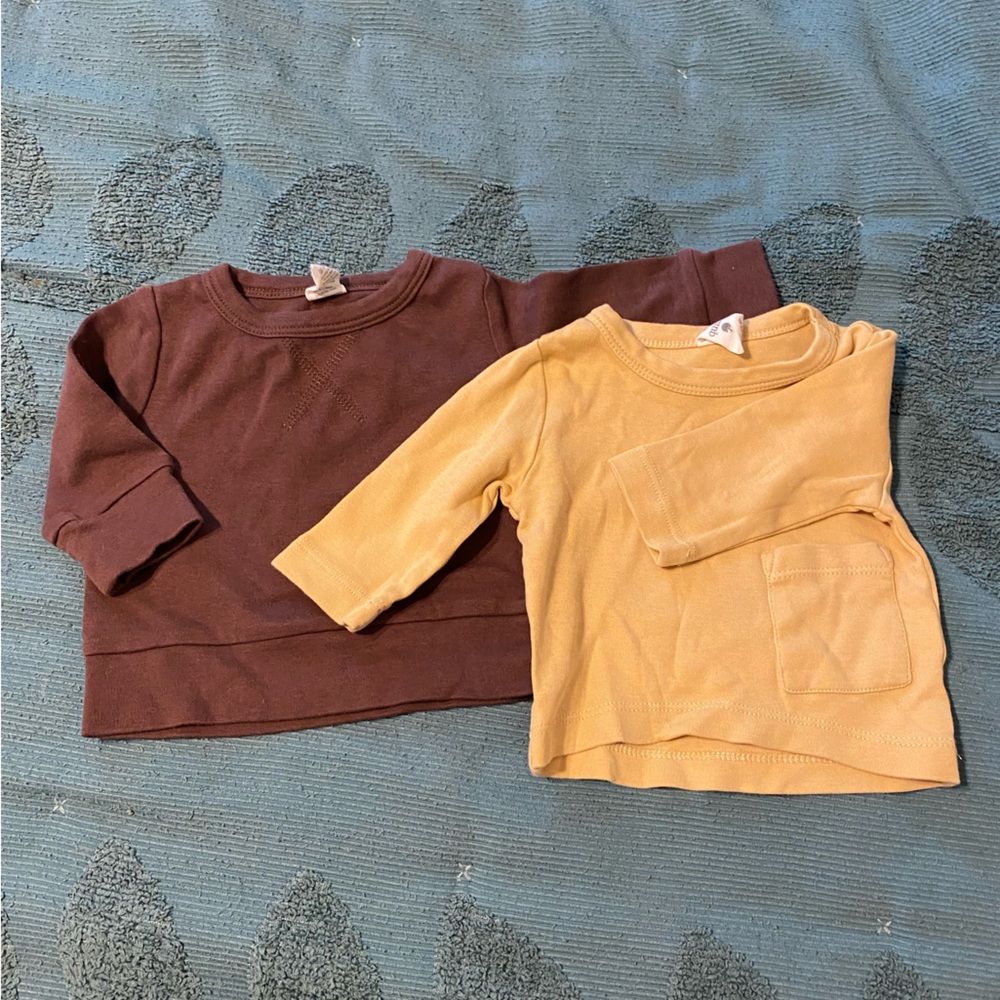 2 Kate Quinn organic cotton long sleeve shirts 3-6mo